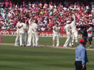 The Aussie players celebrate